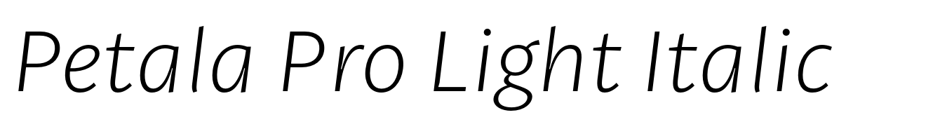 Petala Pro Light Italic
